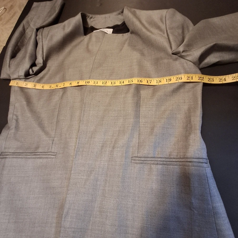 RAEY Blazer Open-Front Grey Long Sleeve Virgin Wool Silk   Women Size UK12 / US8 - Picture 13 of 16